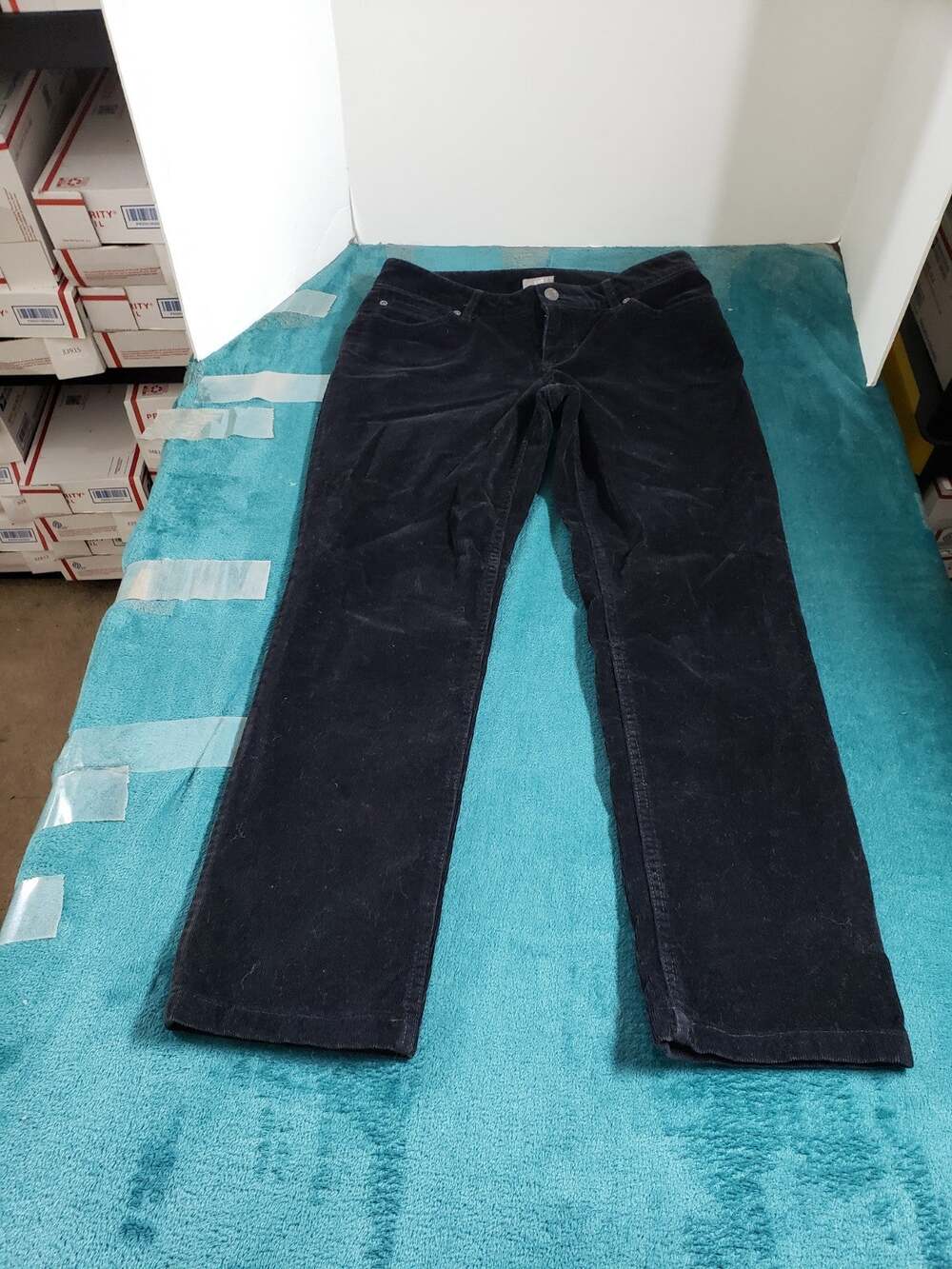 J.Jill Jeans Size 4 Womens Black Pants Stretch Corduroy Mid Rise Slim Ankle